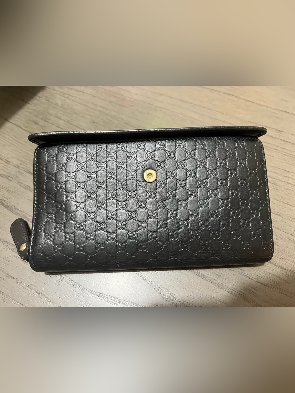 Gucci Black Leather Microguccissima Flap Continental Wallet- With Authentication - Picture 7 of 16